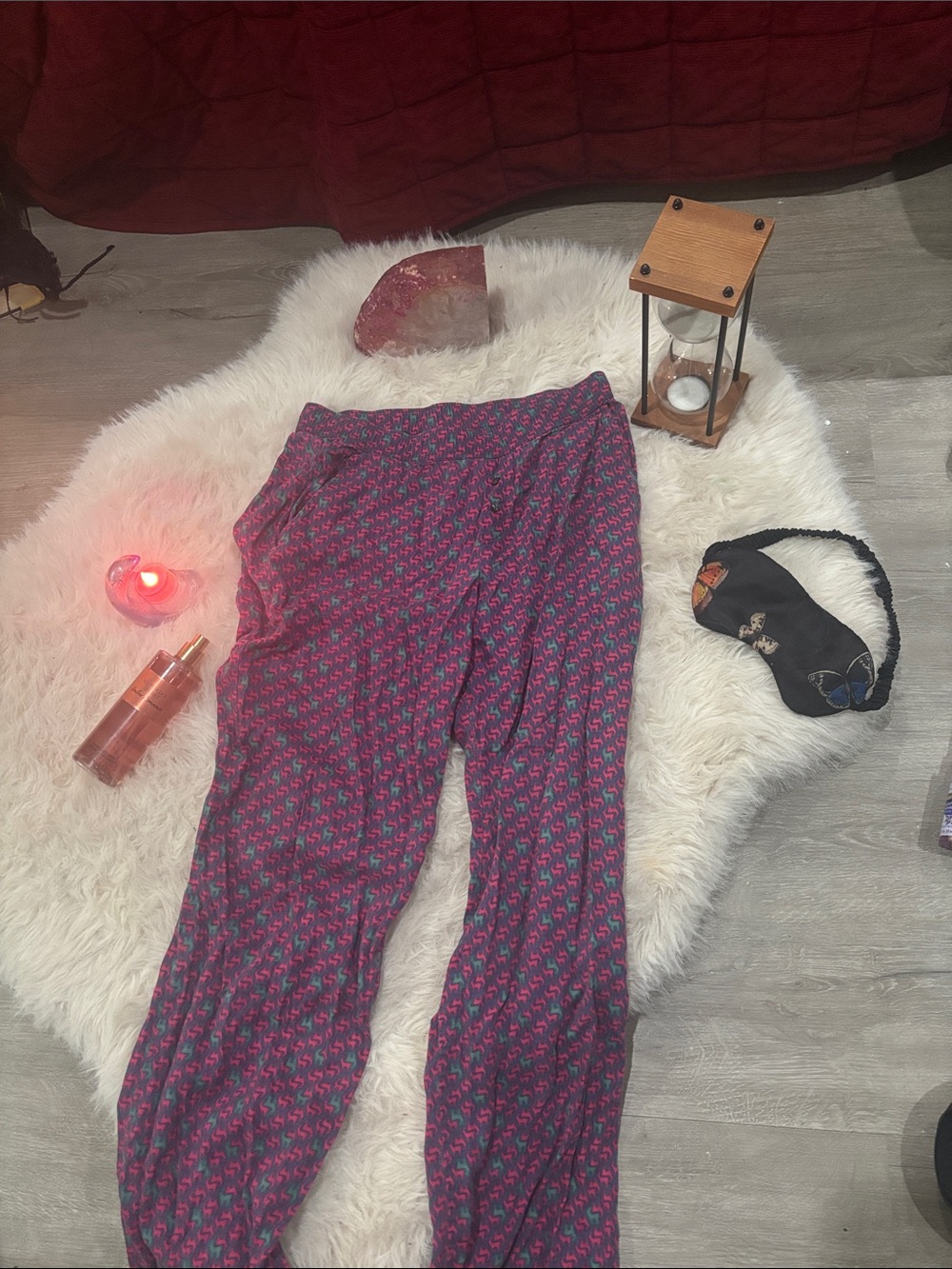 Via 1990’s Victoria’s Secret Women’s Pink Patterned Lounge Pants